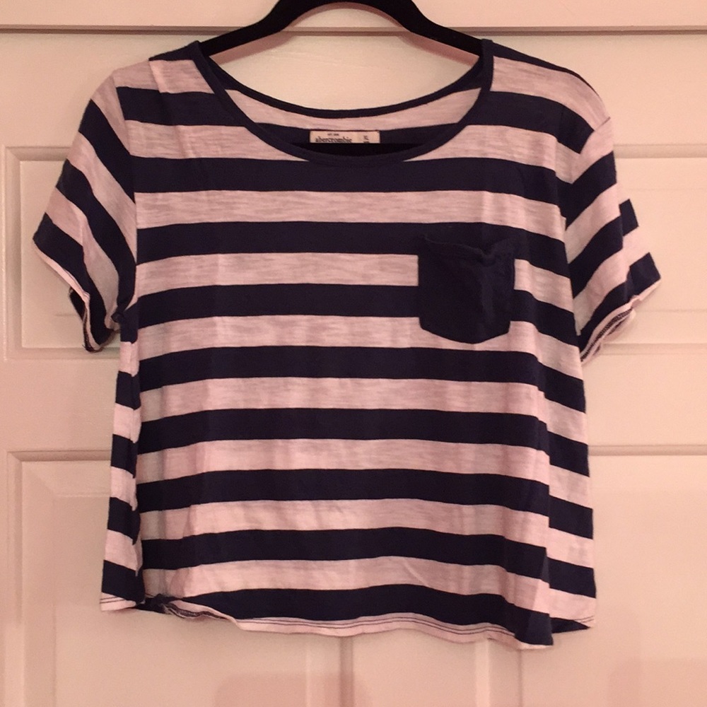 Abercrombie kids Striped pocket tee crop top